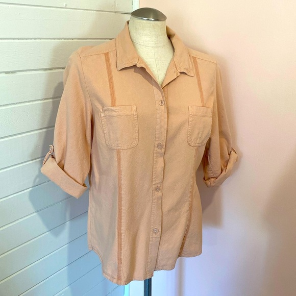 Vintage ‘LA Seat Covers’ Peach Shirt, 70s/80s, Size M - Picture 1 of 8